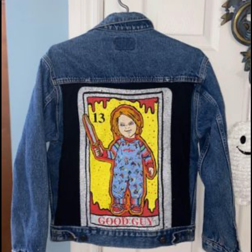 Repurposed vintage Jean jacket “Chucky”